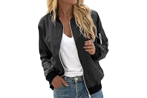 Hsternexy Bomberjacke Damen Blumenmuster Leichte Sommerjacke Frühlingsjacke Sommer Reißverschluss Kurz Pilotenjacke Blouson Jacke Dünne Langarm Übergangsjacke College Jacke Mädchen Fliegerjacke