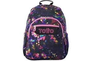 TOTTO - Mochila Escolar Adaptable a Carro, Modelo Acuareles, Capacidad 20 L, Bolsillo Pc 14", Bolsillos Botella, Espaldar Ergonómico con Flujo de Aire, Cómodas Correas en S