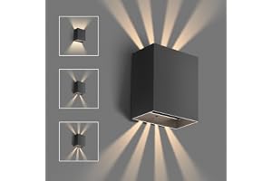 auralab Vägglampa för Utomhusbruk, Justerbar Utomhusbelysning 6W, Inomhus Utomhus Vägglampa Upp och Ner 4000K, IP65 Vattentål