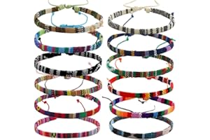Lucktao 8-16Stück Freundschaftsarmband,Gewebte Armbänder, Handgefertigtes Geflochtenes Armband Verstellbar,Handgefertigt Freundschaftsarmbänder,Freundschaft Multi Farbe Unisex Armband.…
