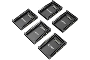 [5 Stück] ORICO 2,5" auf 3,5" interner Festplattenadapter Konverter Einbaurahmen Wechselrahmen, für 2,5 Zoll SATA HDD oder SSD von 7/9,5/12,5 mm, Kein Kabel Erforderlich(1125SS) Schwarz