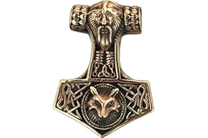 KISS OF LEATHER Large Thor's Hammer Pendant Bronze