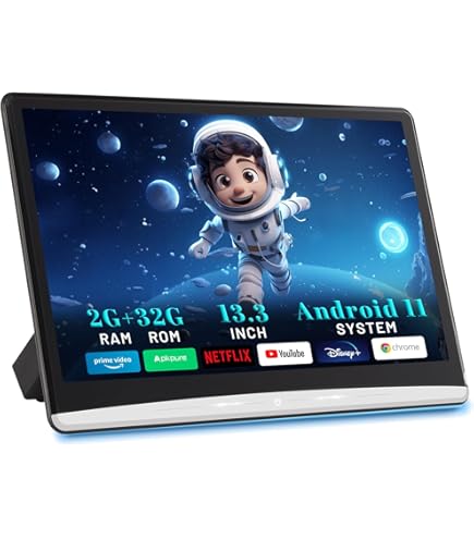 10.1 Inch Android Headrest Video Player | 4GB+32GB, WiFi 5GHz, Sync Screen | Car Backseat Entertainment