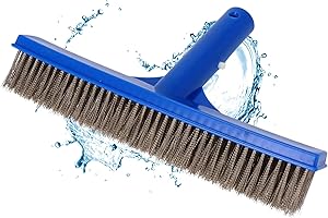 Duraol Brosse à algues 26 cm I Brosse de Piscine avec Poils métalliques I Brosse de Nettoyage Contre Les algues I Adaptée Perche télescopique I Balai de Piscine Robuste I Accessoire Haute qualité