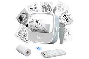 ‎PRT prt S1 Mini Drucker - Aufkleber Tragbarer Thermodrucker Tintenloser Aufkleber Maker Maschine Bluetooth Taschendrucker Telefondrucker für Studium Grafiken, Fotos