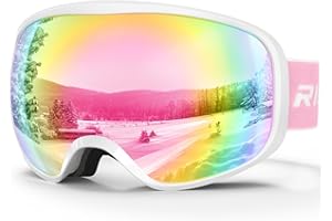 RIOROO Maschera da Sci Bambino 3~14 Anni Occhiali da Sci Maschera Sci Bambino Occhiali Sci 100% Anti UV Anti Nebbia anti-vento antipolvere, OTG per Ragazzo Ragazza Sci Snowboard Sport Invernali
