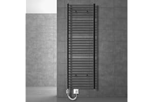 ECD Germany Radiatore Scaldasalviette Radiatore da Bagno Elettrico 1200W Antracite Dritto con Attacco Laterale 600 x 1800 mm Radiatore Termoarredo Portasciugamani Radiatore Asciugasalviette