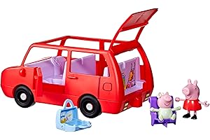 Peppa Pig Hasbro, L'Automobile di Famiglia di Peppa, Set di Giocattoli per Bambini e Bambine dai 3 Anni in Su, Include 2 Action Figure, 1 Auto Rossa e Altri Accessori