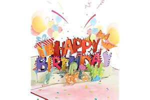 HEUCHAEY Tarjeta de cumpleaños pop-up 3D,tarjeta de felicitación 3D,tarjeta de regalo creativa con membrete y sobre,hecha a mano,tarjeta de felicitación divertida,adecuada para mamá,amante,niños,ancianos