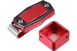 PATIKIL Biliardo Magnetica Gesso Supporto, Alluminio Lega Biliardo Biliardo Stecca Gesso Punta Custodia con Cintura Clip per Snooker Sport Accessori