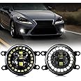 Auxbeam LED Fog Lights with Halo DRL, Daytime Runing Lights IP67 Universal for Toyota Camry Corolla RAV4 Yaris Prius Highlander Venza Avalon Matrix Solara, Fog Lamps for Lexus GS IS LX RX ES CT