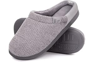 LongBay Damen Hausschuhe mit Memory Foam rutschfeste bequeme Slip-On Pantoffeln