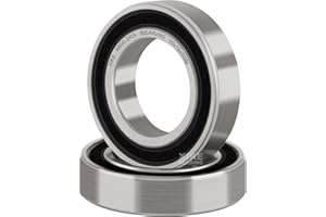 XiKe 2 Pezzi 6800-2RS Cuscinetto a sfera 10x19x5mm Acciaio cromato e Pre-lubrificato, 6800RS Cuscinetto a sfera con doppia guarnizione in gomma.