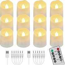 12 Bougies LED Rechargeables Avec Télécommande - Flamme Vacillante Réaliste - Minuteur Et Intensité Variable - Parfait Pour Déco Salon, Fêtes, Noël, Halloween