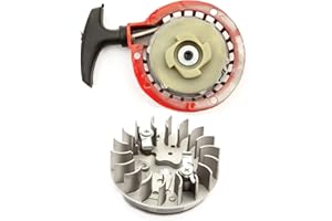 PETROLSCOOTER Metal Short Pull Start Red Easy Start + Flywheel For 47cc 49cc Air Cooled Mini Motos
