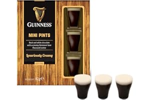SYNC'T Guiness Mini Pints - Dark and. White Chocolate with A Creamy Guinness. Beer Flavoured Centre - Luxuriously Creamy 82g
