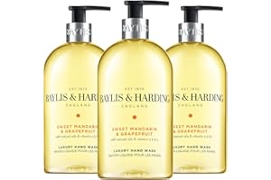 Baylis & Harding Sweet Mandarin and Grapefruit Hand Wash, 500 ml (Pack of 3) - Vegan Friendly