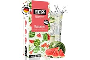 ‎INSTICK JUST ADD WATER INSTICK Zuckerfreies Instant-Getränk (Wassermelone) - 1 Packung für 12 x 1,5-2,5 L - Veganes Getränkepulver Kalorienarm & Vitamin C - Instant-Pulver