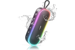 MEGUO [Upgraded Bluetooth Speakers 20W Loud Portable Wireless Bluetooth Shower Speakers with Lights, IPX7 Waterproof, TWS Pairing, Bluetooth V5.3 Outdoor Speaker for Travel Garden BBQ Party