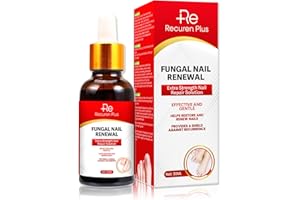 RECUREN PLUS Fungal Nail Treatment for Toenail Repair: Extra Strong Nail Fungus Liquid for Toenails or Fingernails - Fungal Toe Nail Repair for Damaged and Discolored Nails, 1 oz (30ml)