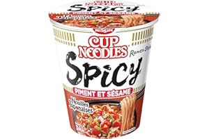NISSIN- Nouilles Japonaises - Saveur Hot Chili Spicy -1 carton de 8 cups de 66g
