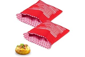 Funngy Sac Pomme de Terre,2 PCS Sac de Cuisson de Pommes de Terre au Micro-Ondes Lavable et Réutilisable Sac de Cuisson Micro Pomme de Terre Express Sachet pour Pommes de Terre Maïs Patates Douces