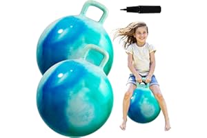 U&C Planet 2er-Pack Hüpfball Hopperbälle mit Griff Hopper Spielzeug für Kinder von 3-6 Jahren Garten Spiel Indoor & Outdoor Spiel Geschenke für Kinder