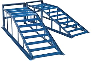 ‎THANADDO Thanaddo 2X auffahrrampe Rampe bis 2000kg, 275mm Hoch, 265mm Breit, Kfz Rampe Auffahrbock, Pkw SUV Van (Blau)