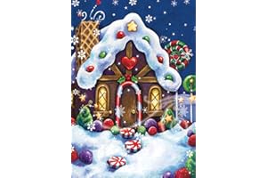 RICUVED Noël Diamond Painting Kits Complet, Broderie Diamant Maison de Noël Diamant Painting pour Enfant 5D Hiver Paysage Diamant Painting Kits Complets pour Décoration 30x40cm