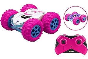 Exost Silverlit Ferngesteuertes Geländefahrzeug 360 Cross Rosa - für Kinder ab 5 Jahren - Allradfahrt auf 2 Seiten mit 360° - Umweltfreundliche, leicht zu öffnende Verpackung - 54727