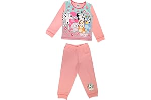 Bluey, Girls 2 Piece Pyjamas Set featuring, Bingo, Chloe, Mackenzie, Lila and Coco, Pink, Age 18 Months - 5 Years
