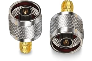 TUOLNK Connecteur SMA Femelle vers N mâle Prise mâle de Type N vers Prise Femelle SMA Adaptateur coaxial RF pour câble d'extension d'antenne Wi-FI 2 pièces