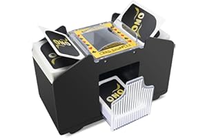 vonsera Elektrische Kartenmischmaschine, Automatischer Kartenmischer für 1–4 Decks, Kartenmischgerät für UNO, Poker & Blackjack – Batteriebetrieben (Batterien Nicht enthalten)