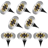8 Paquetes Luces Solares para el Suelo, 8 LEDs Luz Solar Exterior Jardin, IP65 Impermeable, Luces Solares LED Exterior, para 