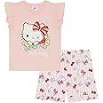 Hello Kitty Frilled Sleeves Girls 100% Cotton Short Pyjama Set 9-10 Years