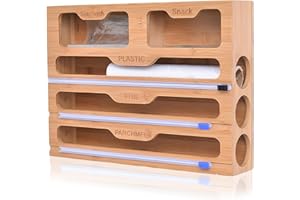 PORFOYO Tagliafogli 5 in 1, dispenser di pellicole con taglierino, tagliafogli, dispenser di pellicola in alluminio, dispenser di pellicola trasparente, cassetto, dispenser di pellicola trasparente per