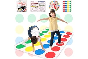 HEARTSKING Twisting Floor Mat Game With Spinner for Kids and Adults - Balance Challenge, Family Party Team Game, Puzzle for 2+ Players - Indoor and Outdoor Birthday Gift