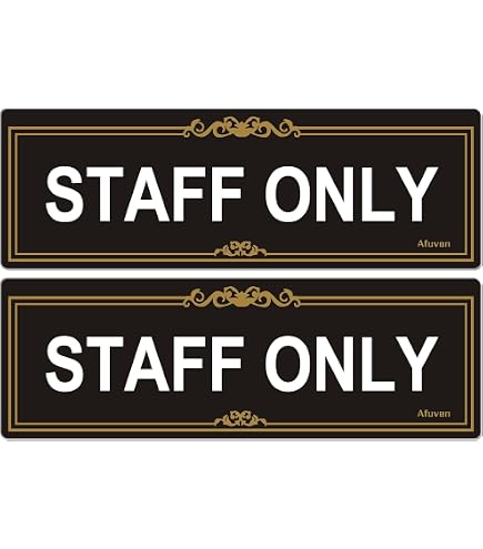 Cartello Staff Only In Argento – Scritta Inglese, Design Moderno, Adesivo 3M, Impermeabile, Perfetto Per Negozi, Uffici E Strutture Ricettive