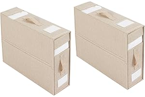 Hotgreenpepper Sabanas Plegable, Almacenamiento De Armario Plegable con 2 Ventanas Visuales, Caja De Almacenamiento De Ropa De Lino, Organizador De Ropa De Plegable, 2 Piezas