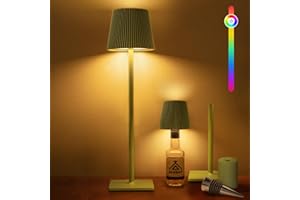 Jeebel 4-in-1 Lampada da Tavolo Senza Fili - 5200mAh Lampada a Bottiglia RGB LED in Metallo con Dimming Continuo, IP54 - Luce da Bottiglia Portatile per Indoor-Outdoor Ristorante, Giardino, Campeggio