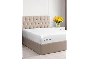 CGK UNLIMITED Lenzuolo con angoli 200x200cm - Extra profondo per materassi fino a 40cm (16") di altezza - Morbida microfibra spazzolata - Antipiega, resistente al restringimento e colori - OEKO-TEX - Bianco