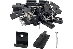 CISHOW 124 szt. kompozytowych klipsów tarasowych, ukryte zapięcia startowe, mocowania do tablicy T, ze śrubą samogwintującą, do podłogi, sprzętu DIY (czarne)