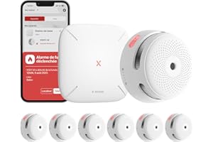 X-Sense Détecteur de Fumée Wi-FI, Kit de Sécurité pour la Maison avec Station de Base SBS50, Alarme Incendie sans Fil Certifié TÜV et EN14604, Compatible avec l’Appli X-Sense Home Security, FS61