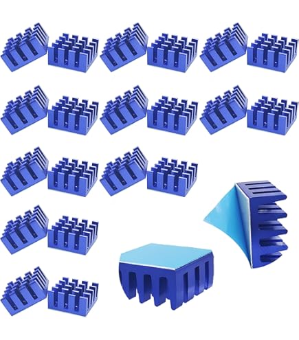 Dissipatori Alluminio 14x14x7mm Per Stampante 3D - 20 Pezzi Con Nastro Termico Blu - Foto 5