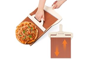 Atuoxing Pelle a Pizza Coulissante, 60cm Pelle à Pizza en Bois, Pelle Pizza Coulissante avec Poignée, Sliding Pizza Peel