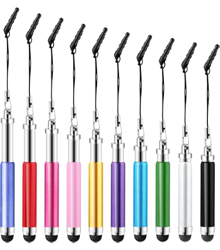 10 Stylets Courts Pour Écrans Tactiles - Universels Smartphones, Tablettes - Multicolores
