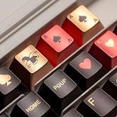 Teclas PBT con pintura met&aacute;lica y motivo de p&oacute;quer QWERTY, 112 teclas impresi&oacute;n por sublimaci&oacute;n, perfil Cherry para ANSI US T