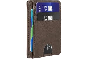 Gtziqa Slim Wallet herr, kortfodral smal plånbok kreditkortsfodral | Platt plånbok korthållare plånbok med myntfack, för män och kvinnor, kaffebrun