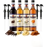 SIMONELLI CHOCOLATE Kahve ve Kokteyl Şurubu 700 ml 4'l&uuml; Set Karamel+Vanilya+&Ccedil;ikolata+Beyaz &Ccedil;ikolata + 4 Adet Pompa