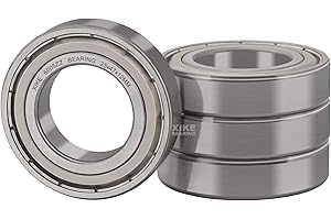 XIKE 6005ZZ Ball Bearings 25x47x12mm, Chrome Steel｜Pre-Lubricated｜Double Metal Seal｜6005-2Z Deep Groove Ball Bearing with Sealed, Pack of 4.